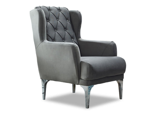 Bolivya Chair Grey With Silver Leg in Grey - 101-BOL-AN152-B