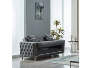Bolivya Convertible Loveseat Grey With Silver Legs in Grey - 101-BOL-AN152-2