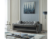 Bolivya Convertible Sofa Grey With Silver Legs in Grey - 101-BOL-AN152-3