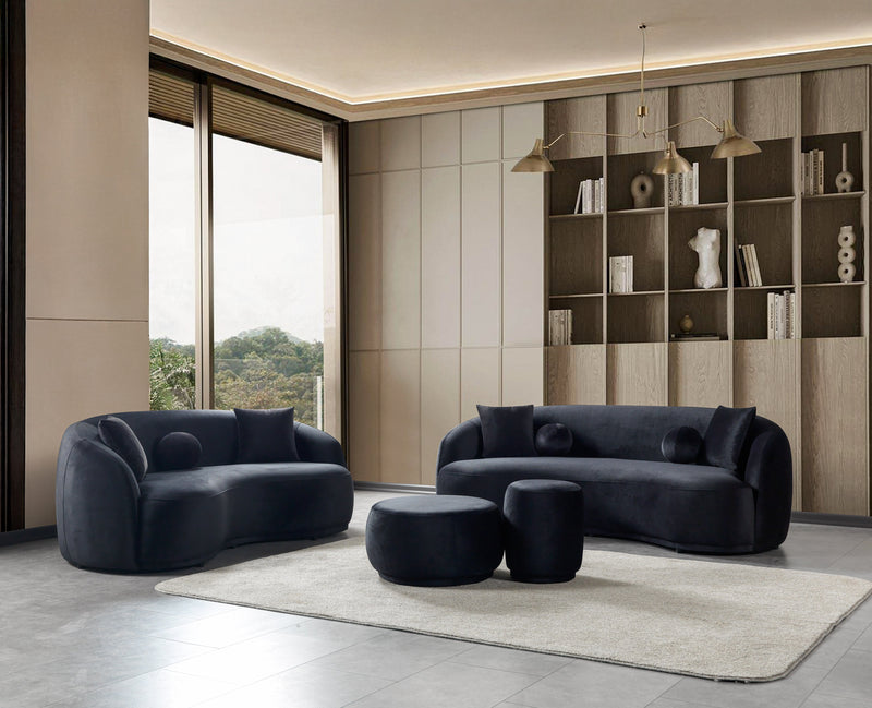 Bonita Black Velvet Living Room Set from Nova Furniture - DMV Furniture
