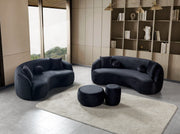 Bonita Black Velvet Living Room Set from Nova Furniture - DMV Furniture