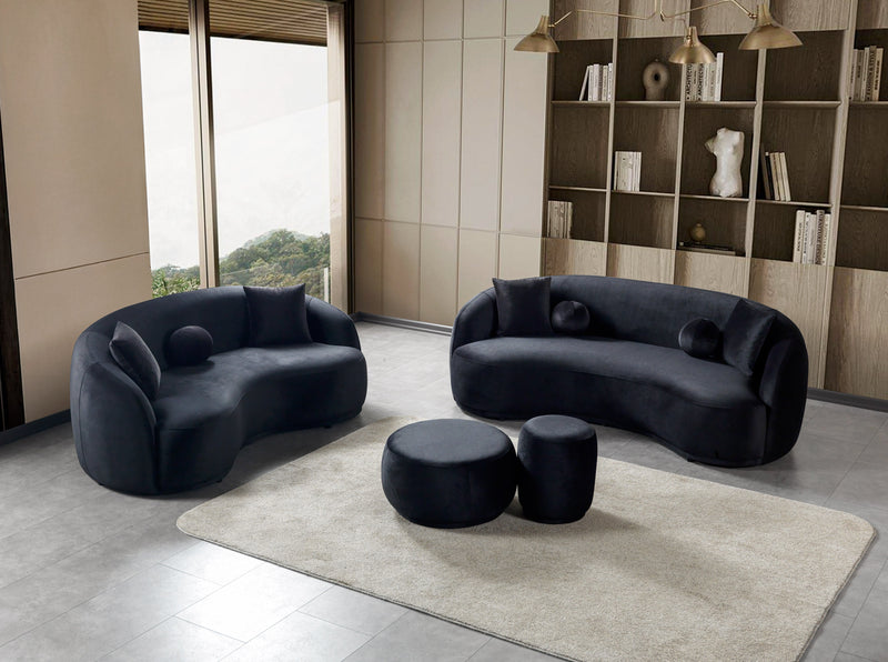 Bonita Black Velvet Living Room Set from Nova Furniture - DMV Furniture