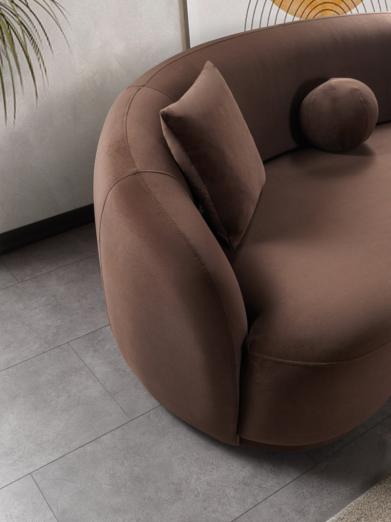 Bonita Coffee Velvet Loveseat 81" - BONITACOFFEEVL-L