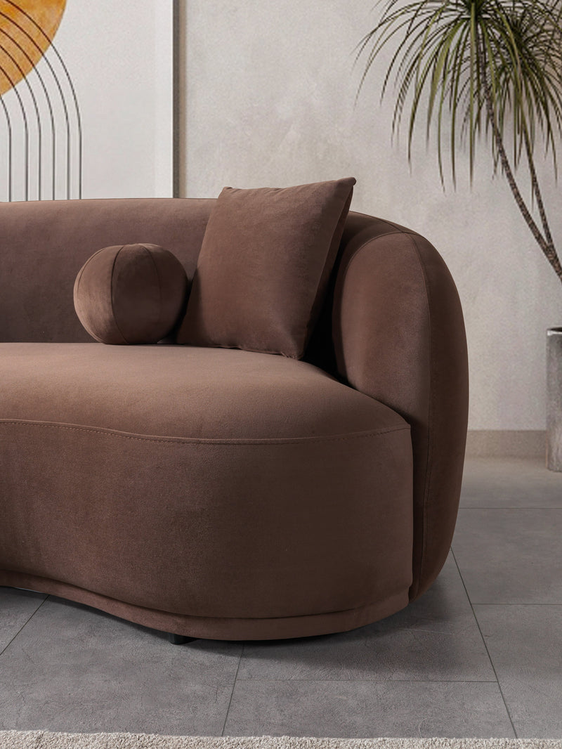Bonita Coffee Velvet Sofa 91" - BONITACOFFEEVL-S