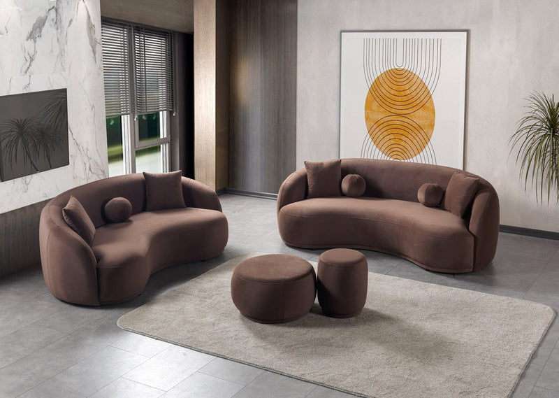 Bonita Coffee Velvet Sofa 91" - BONITACOFFEEVL-S