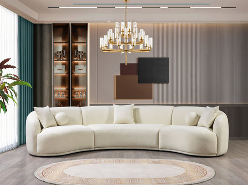 Bonita Ivory Boucle 3 - Piece Curved Sectional - DMV FurnitureSectional