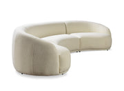 Bonita Ivory Boucle 3 - Piece Curved Sectional - DMV FurnitureSectional