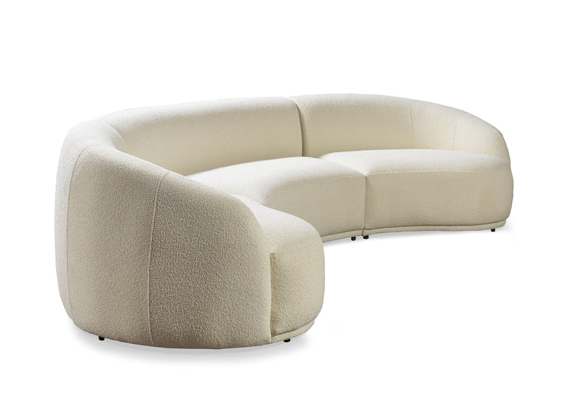 Bonita Ivory Boucle 3 - Piece Curved Sectional - DMV FurnitureSectional
