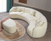 Bonita Ivory Boucle 3 - Piece Curved Sectional - DMV FurnitureSectional