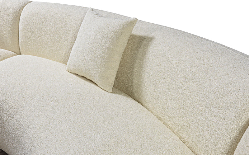 Bonita Ivory Boucle 3 - Piece Curved Sectional - DMV FurnitureSectional