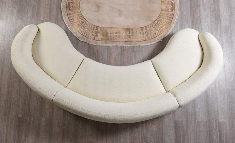Bonita Ivory Boucle 3 - Piece Curved Sectional - DMV FurnitureSectional