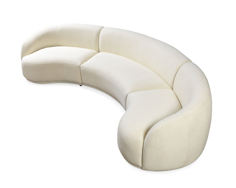 Bonita Ivory Boucle 3 - Piece Curved Sectional - DMV FurnitureSectional