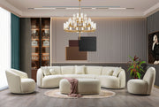 Bonita Ivory Boucle 3 - Piece Curved Sectional - DMV FurnitureSectional