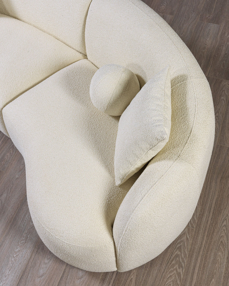 Bonita Ivory Boucle 3 - Piece Curved Sectional - DMV FurnitureSectional