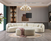 Bonita Ivory Boucle 3 - Piece Curved Sectional - DMV FurnitureSectional