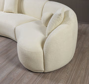 Bonita Ivory Boucle 3 - Piece Curved Sectional - DMV FurnitureSectional