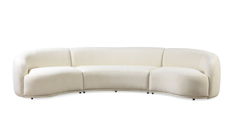 Bonita Ivory Boucle 3 - Piece Curved Sectional - DMV FurnitureSectional