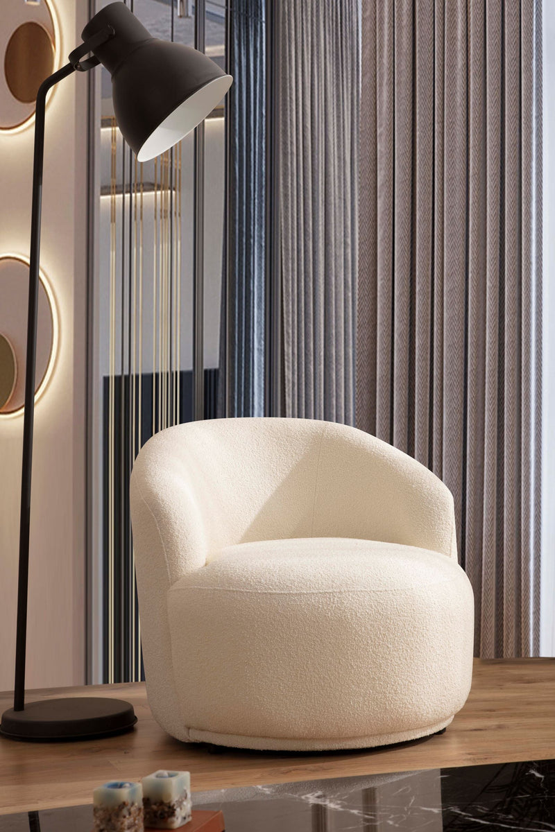 Bonita Ivory Boucle Accent Chair - BONITAIVORY-CHAIR