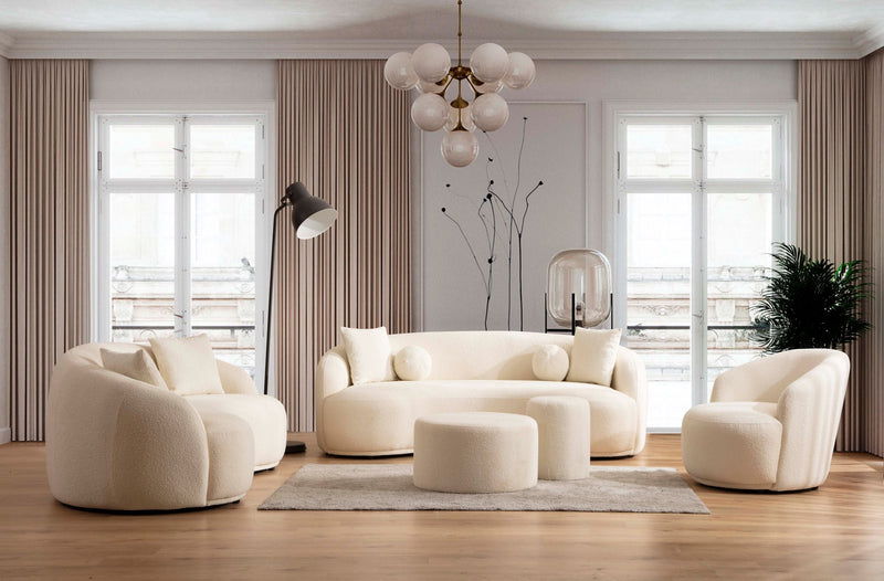 Bonita Ivory Boucle Accent Chair - BONITAIVORY-CHAIR