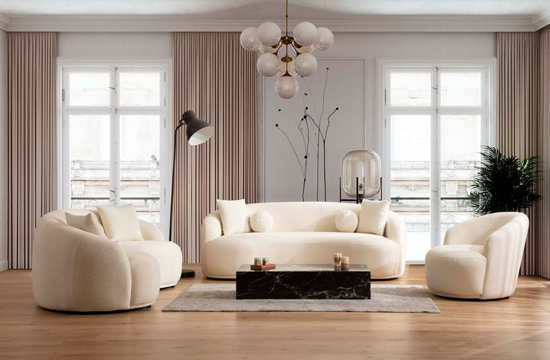 Bonita Ivory Boucle Living Room Set