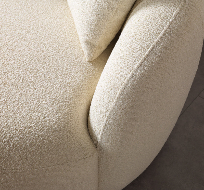 Bonita Ivory Boucle Round Sofa  71" - BONITAIVORY-RS