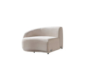 Bonita Ivory Velvet 3-Piece Curved 138" Sectional - BONITAIVORYVL-SEC3