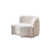 Bonita Ivory Velvet 3-Piece Curved 138" Sectional - BONITAIVORYVL-SEC3
