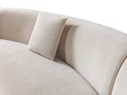 Bonita Ivory Velvet 3-Piece Curved 138" Sectional - BONITAIVORYVL-SEC3