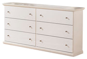 Bostwick Shoals Full Panel Bed and Dresser in White - PKG021569