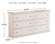 Bostwick Shoals Full Panel Bed with Dresser and Nightstand in White from Ashley - DMV Furniture