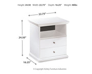 Bostwick Shoals Full Panel Bed with Dresser and Nightstand in White from Ashley - DMV Furniture