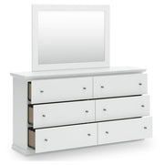 Bostwick Shoals King Panel Bed, Dresser, Mirror, Chest and Nightstand in White - PKG021584
