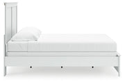 Bostwick Shoals King Panel Bed with Mirrored Dresser and Nightstand in White from Ashley - DMV Furniture