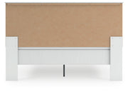 Bostwick Shoals King Panel Bed with Mirrored Dresser and Nightstand in White from Ashley - DMV Furniture