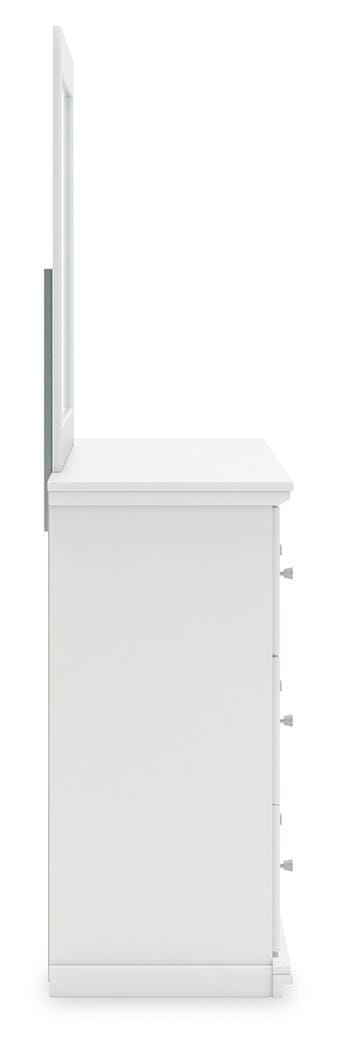 Bostwick Shoals Queen Panel Bed, Dresser, Mirror, Chest and Nightstand in White - PKG021576