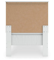 Bostwick Shoals Twin Panel Bed, Dresser, Mirror and 2 Nightstands in White - PKG021556