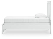 Bostwick Shoals Twin Panel Bed, Dresser, Mirror, Chest and 2 Nightstands in White - PKG021557