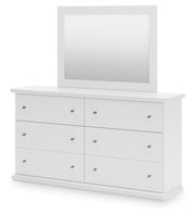 Bostwick Shoals Twin Panel Bed, Dresser, Mirror, Chest and Nightstand in White - PKG021560