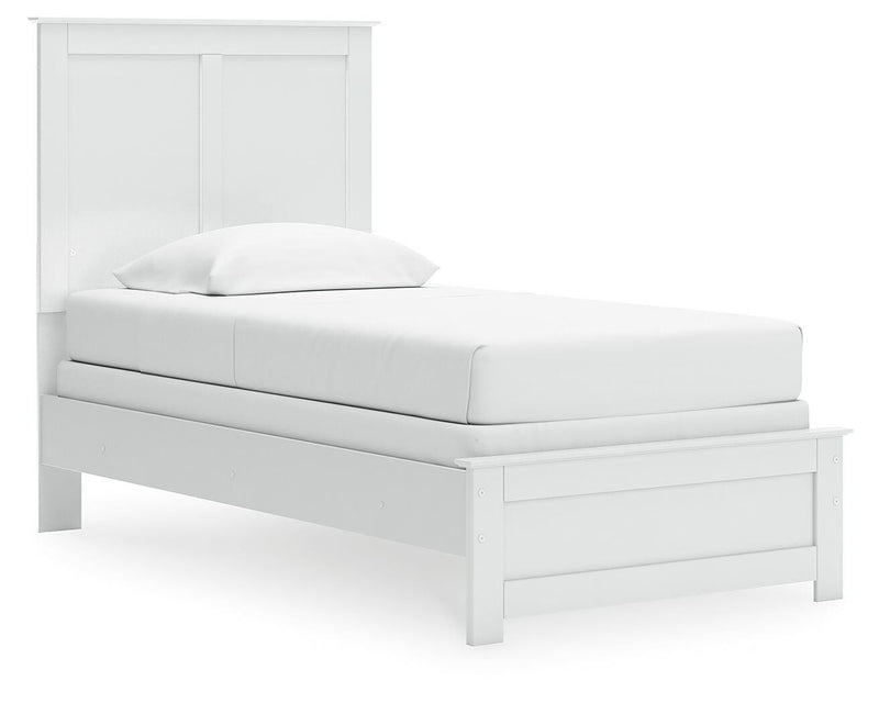 Bostwick Shoals Twin Panel Bed, Dresser, Mirror, Chest and Nightstand in White - PKG021560