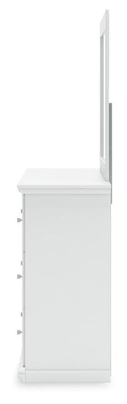 Bostwick Shoals White Full Panel Bed, Dresser and Mirror - B139B48