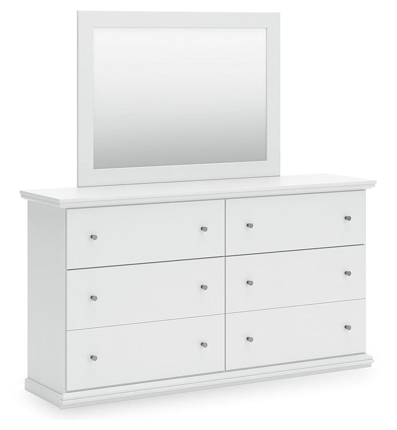 Bostwick Shoals White Full Panel Bed, Dresser, Mirror and Nightstand - B139B58