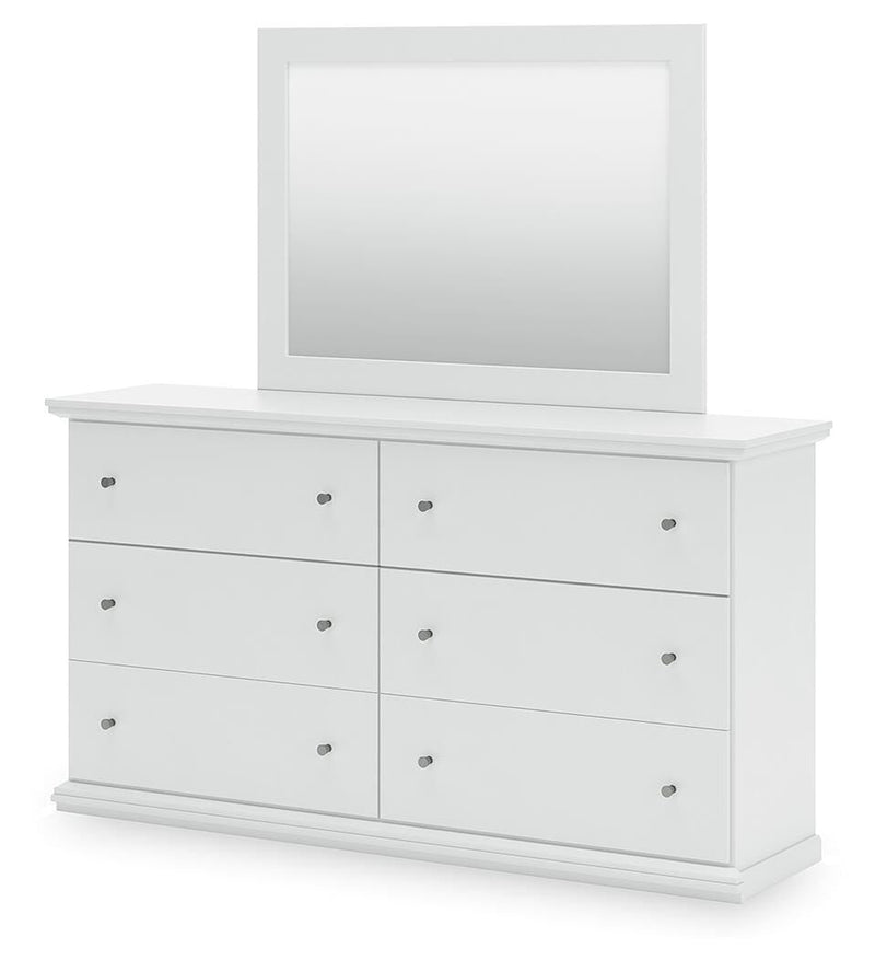 Bostwick Shoals White Full Panel Bed, Dresser, Mirror and Nightstand - B139B58