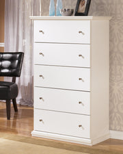 Bostwick Shoals White Full Panel Bed, Dresser, Mirror, Chest, and 2 Nightstands - B139B62