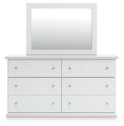 Bostwick Shoals White King Panel Bed, Dresser and Mirror - B139B67