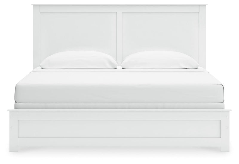 Bostwick Shoals White King Panel Bed, Dresser and Mirror - B139B67
