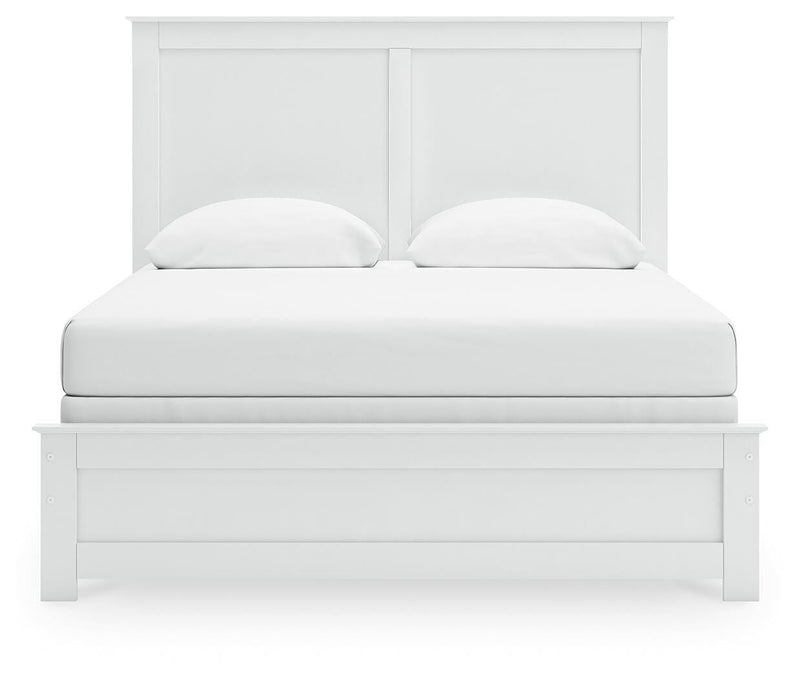 Bostwick Shoals White Queen Panel Bed, Dresser, Mirror and 2 Nightstands - B139B50