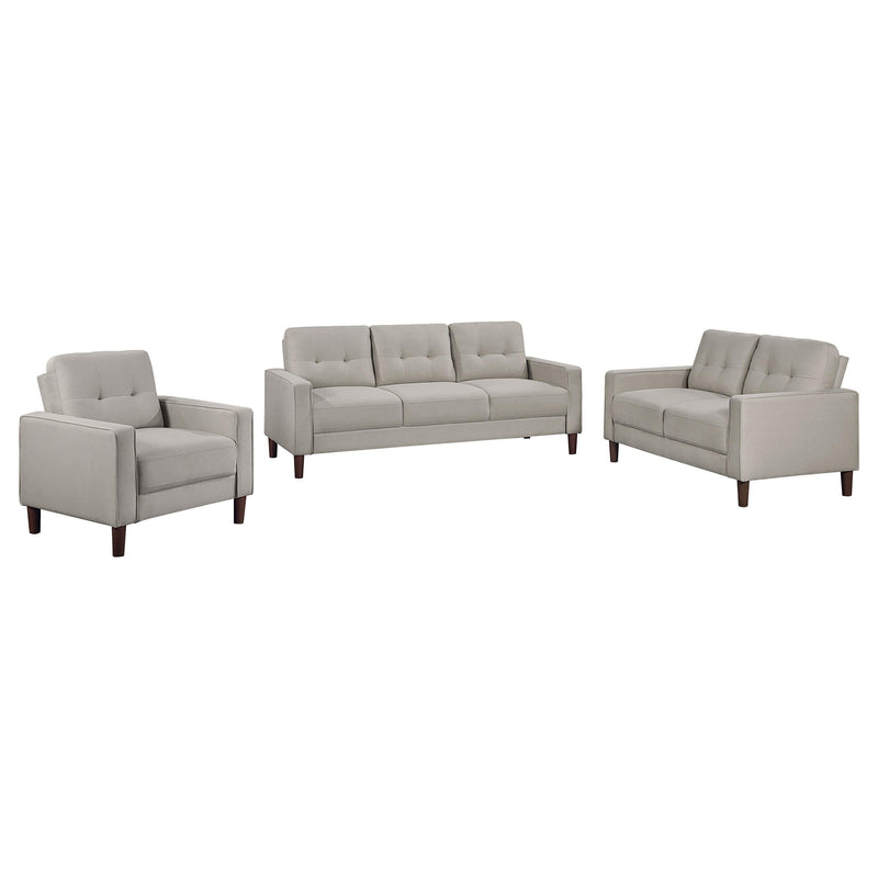 Bowen 3-piece Upholstered Track Arm Tufted Sofa Set Beige - 506785-S3