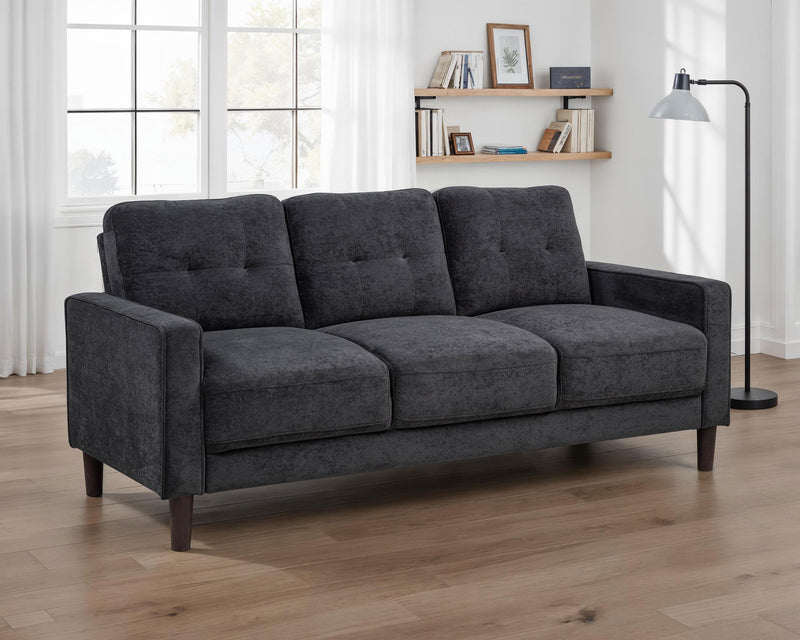 Bowen II Fabric Upholstered Track Arm Sofa Steel Grey - 509981