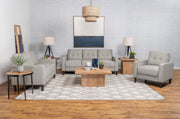 Bowen Upholstered Track Arm Tufted Accent Chair Beige - 506787