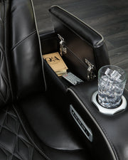 Boyington Black Power Reclining Loveseat with Console - U2710618